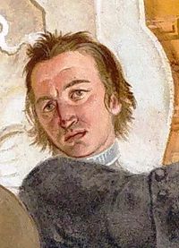 Franz Martin Kuen, Selbstporträt in der Schlosskapelle Illertissen 1751
